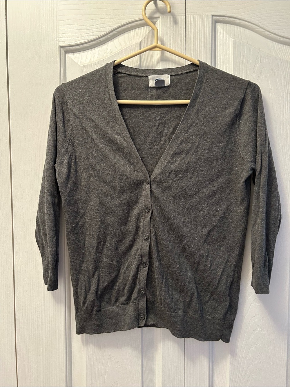Old Navy Charcoal Gray V-Neck Button Cardigan